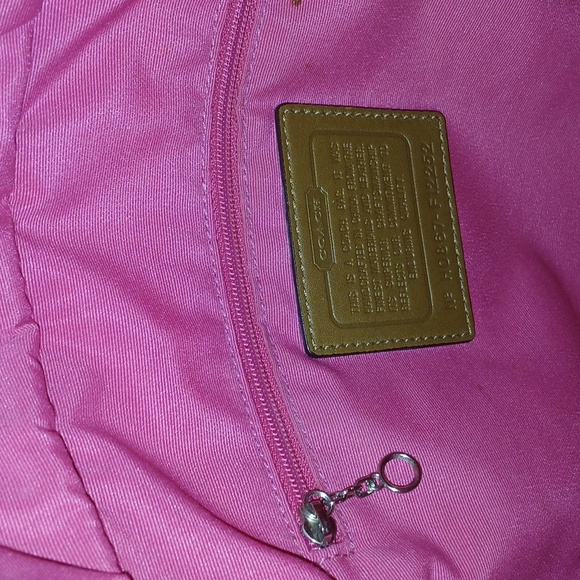 Authentic Coach Signature Brown Classic Logo and Pink Stripe Tote - Picture 10 of 11